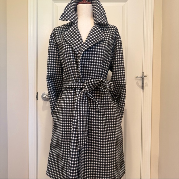 SOLD! NWOT Max Mara Studio Label-cut Alcade Check-Print Wool Wrap Coat Fall - Picture 12 of 17